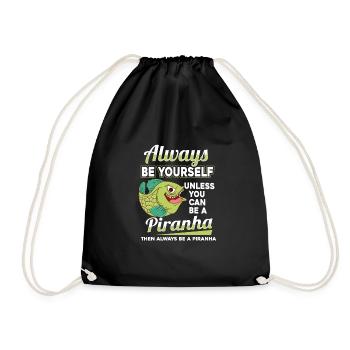Piranha - Turnbeutel - Schwarz - Vorne