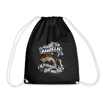 Né pour pêcher obligé de travailler - Sac de sport léger - noir - Devant