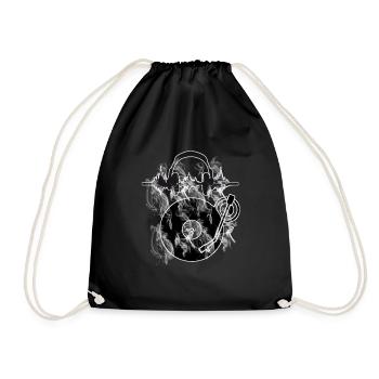 Disques vinyle écouteurs de vinyle - Sac de sport léger - noir - Devant