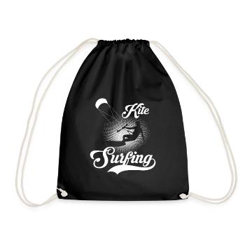 Surfer Kitesurfer Kitesurf kitesurfing - Drawstring Bag - black - Front