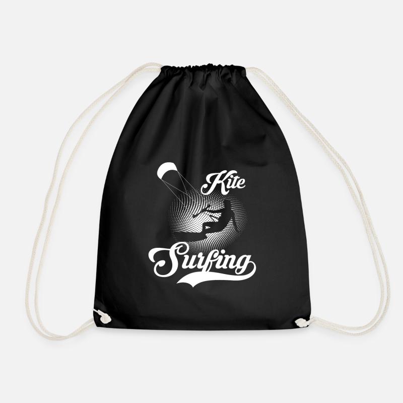 Surfer Kitesurfer Kitesurf kitesurfing - Drawstring Bag - black