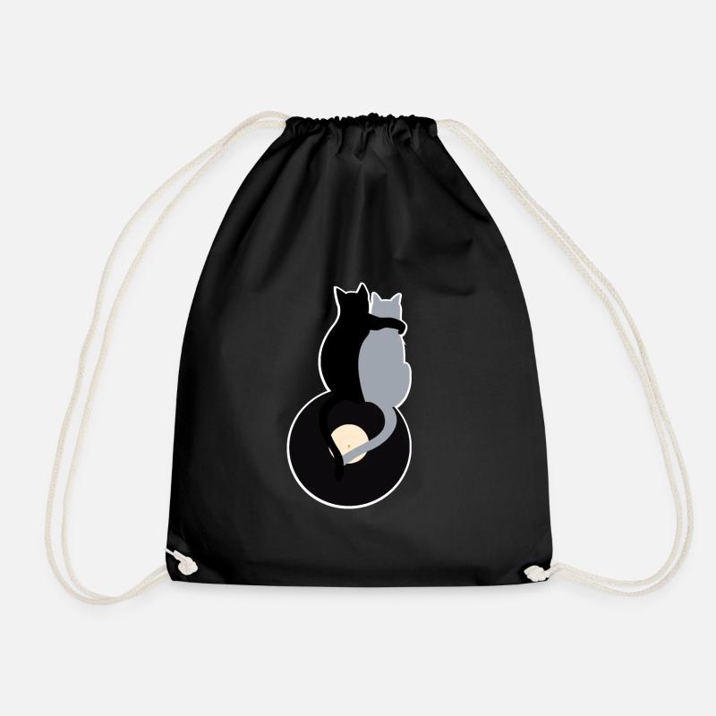 katze vinyl schallplatte freundschaft geschenk mus - Turnbeutel - Schwarz