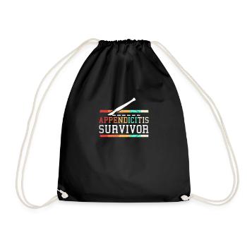 Appendicitis infection survivor gift - Drawstring Bag - black - Front