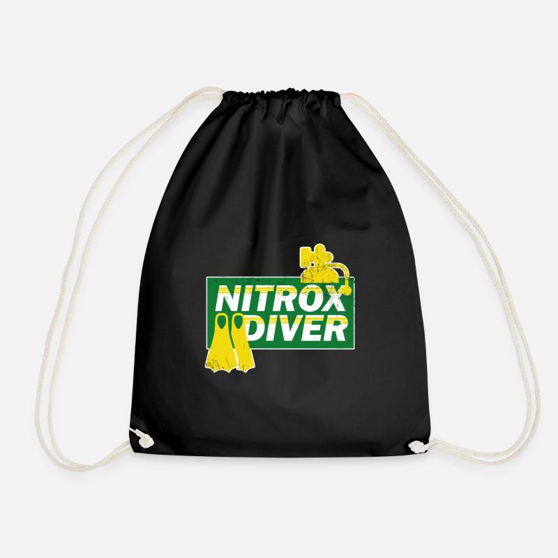 Tauchen Nitrox Taucher Tauchurlaub Geschenk - Turnbeutel - Schwarz