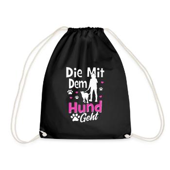 Le chien va - Sac de sport léger - noir - Devant