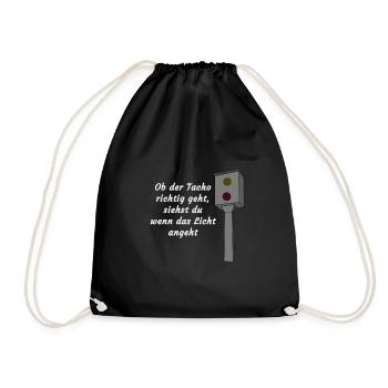 Speed camera white - Drawstring Bag - black - Front