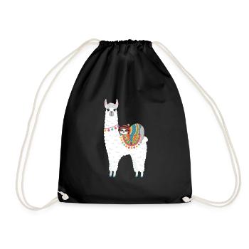 Sloth dort sur le lama - Sac de sport léger - noir - Devant