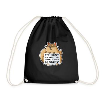 Sorry When I Was Hungry - Fat Cat Lover Kitten - Sac de sport léger - noir - Devant