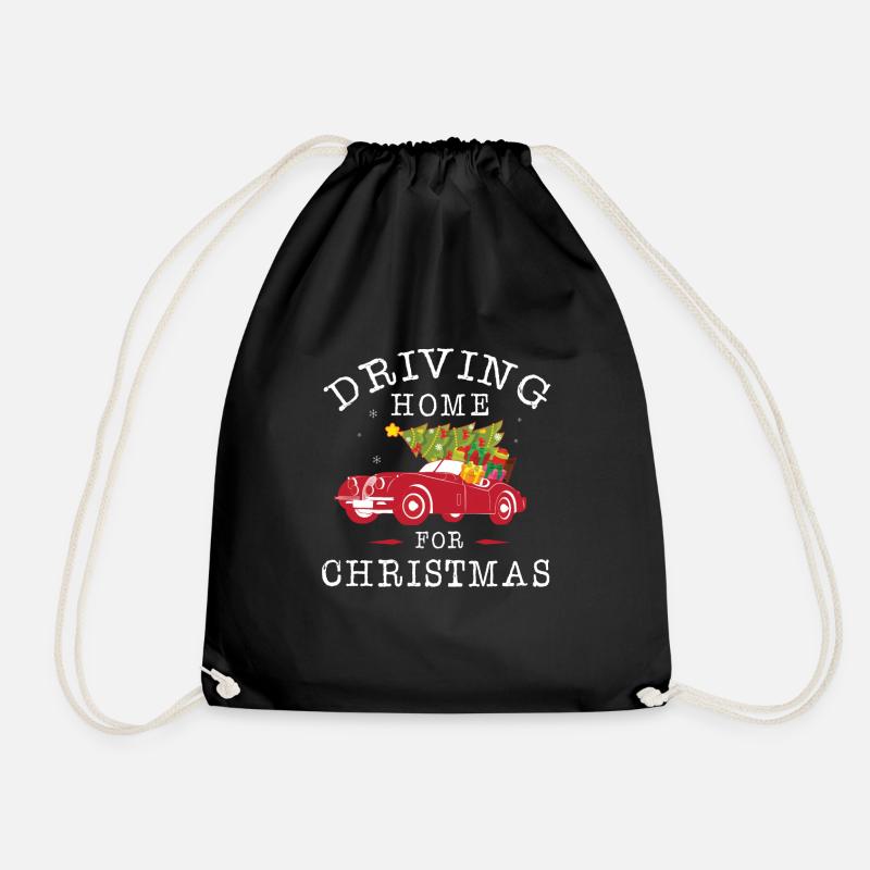 Driving home for christmas - Drawstring Bag - black