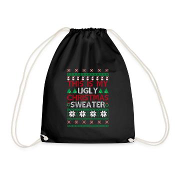 Christmas 2018 t-shirt Gift Santa - Drawstring Bag - black - Front