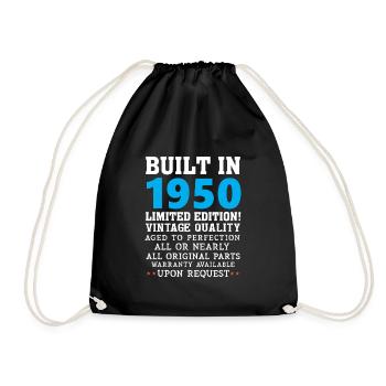 Built in 1950 - Drawstring Bag - black - Front