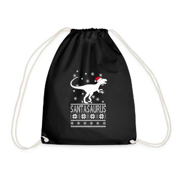 Dinosaur t-shirt gift T-Rex - Drawstring Bag - black - Front
