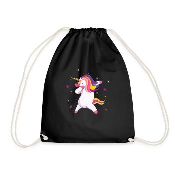 Einhorn Dab, Dabbing Unicorn - Turnbeutel - Schwarz - Vorne