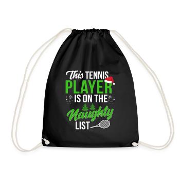 Tennisspieler Weihnachten - Turnbeutel - Schwarz - Vorne