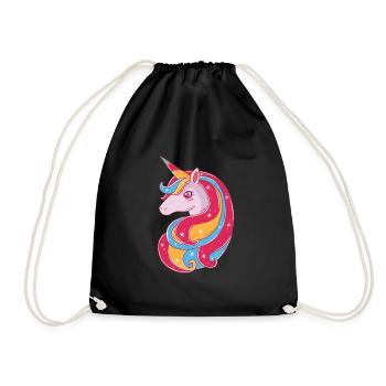 Schönes Einhorn - Turnbeutel - Schwarz - Vorne