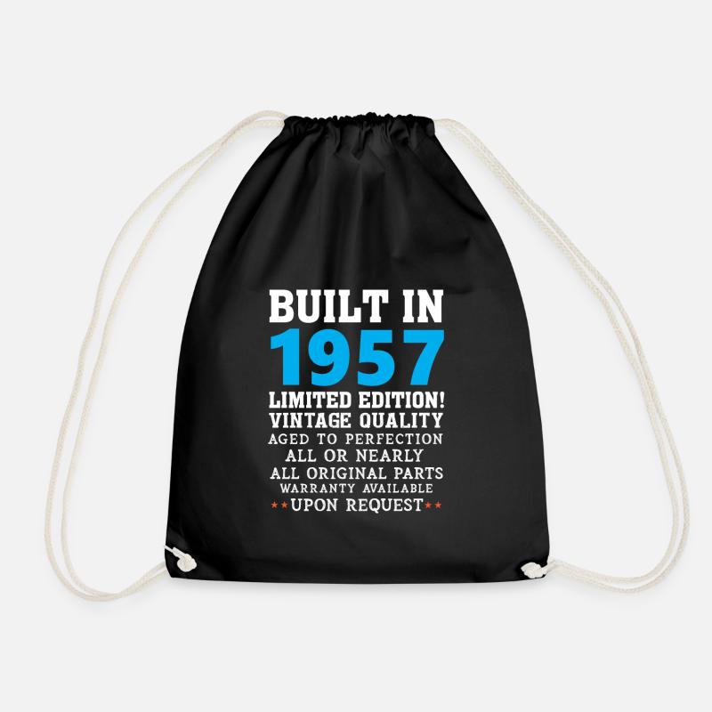 Built in 1957 - Drawstring Bag - black