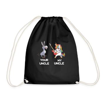 I have a cool uncle - gift - Drawstring Bag - black - Front