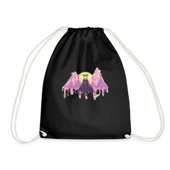 Chine paysage asiatique vintage voyager - Sac de sport léger - noir - Devant