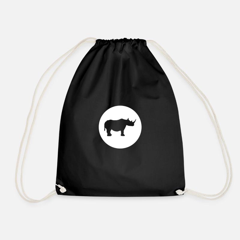 Rhino - Drawstring Bag - black