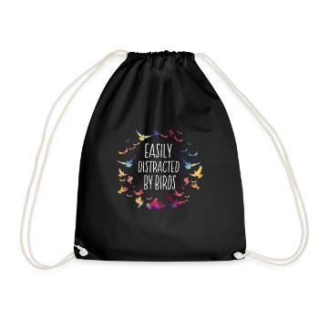 Facilement distrait par Birds Bird Lover Birder - Sac de sport léger - noir - Devant
