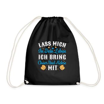I bring chaos and cookies with me - Drawstring Bag - black - Front