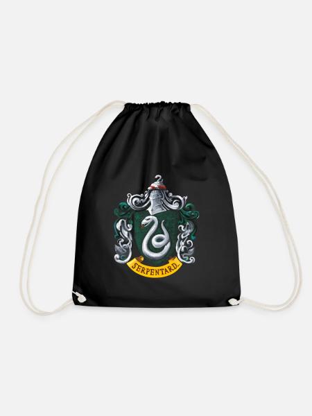 Harry Potter Emblème Serpentard Peinture - Sac de sport léger - noir