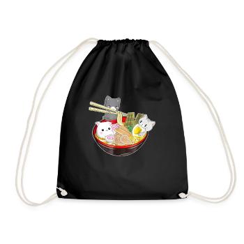 Chats Japon Ramen Anime - Sac de sport léger - noir - Devant