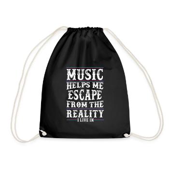La musique m'aide - Music Love - Citation Musique - Sac de sport léger - noir - Devant