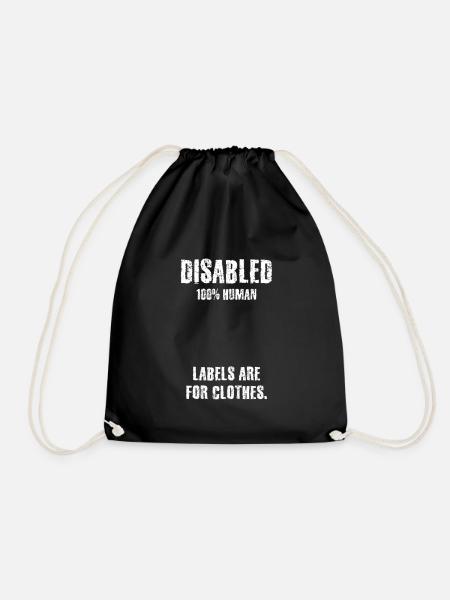 Solidarity, Disability, Handicap, Inclusion - Drawstring Bag - black