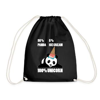 Pandacorn Panda Einhorn Geschenk Geschenkidee - Turnbeutel - Schwarz - Vorne