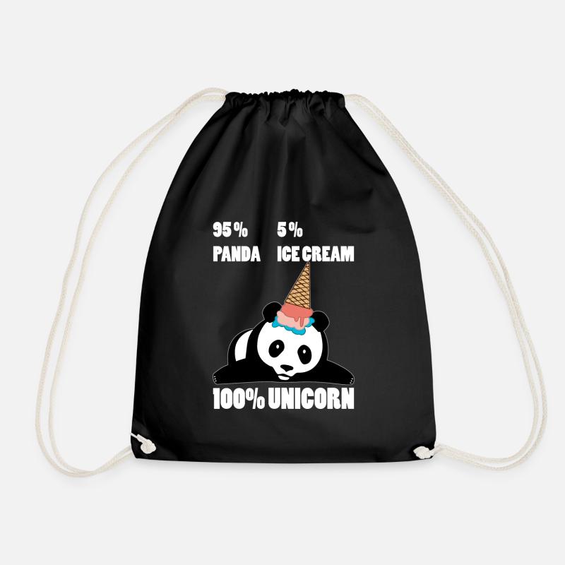 Pandacorn Panda Einhorn Geschenk Geschenkidee - Turnbeutel - Schwarz