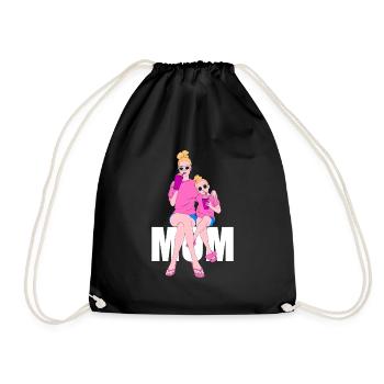 Mom and daughter best team gift gift idea - Drawstring Bag - black - Front