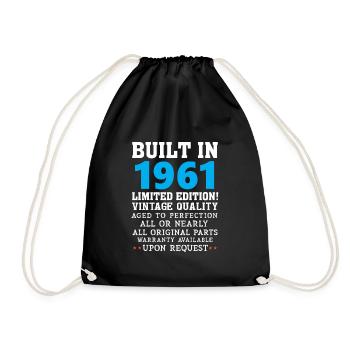 Built in 1961 - Drawstring Bag - black - Front