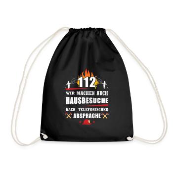 112 Fire Department We make home visits - Drawstring Bag - black - Front