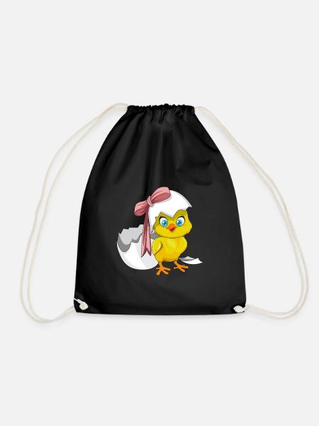 Oster Kücken Ostern Geschenk Geschenkidee - Turnbeutel - Schwarz