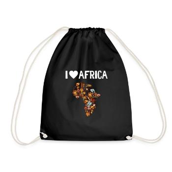I Love Africa - Drawstring Bag - black - Front