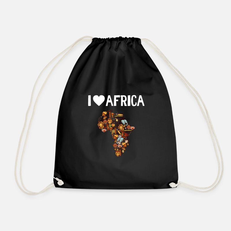 Ich liebe Afrika - Turnbeutel - Schwarz