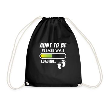 Aunt to be, please wait, loading - Turnbeutel - Schwarz - Vorne