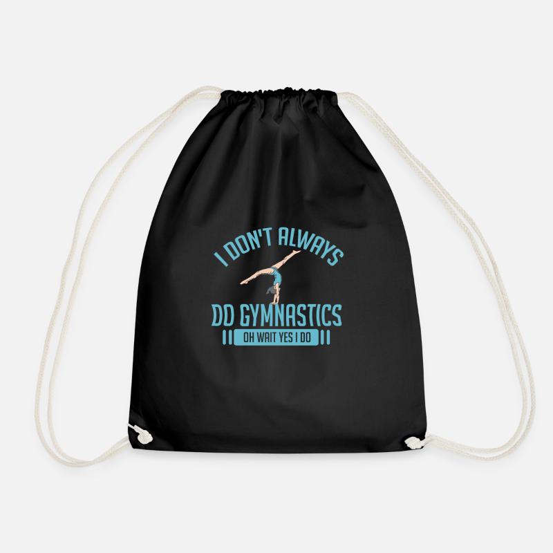 Gymnastics Gift Doing Gymnastics Fitness - Drawstring Bag - black