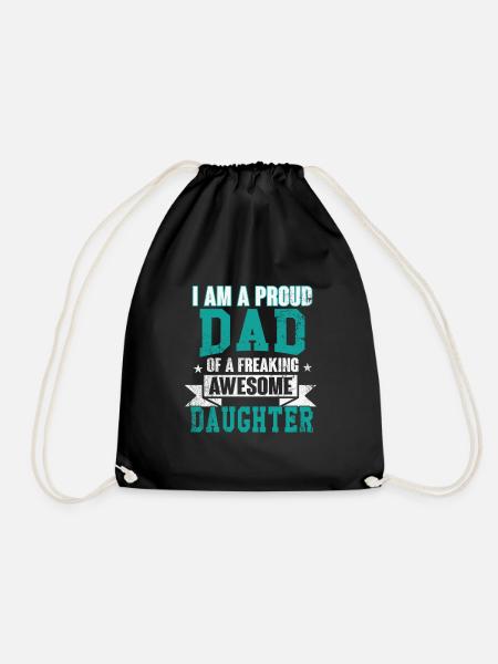 father and daughter - Drawstring Bag - black