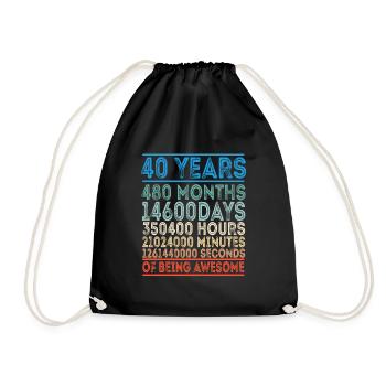 40 ans anniversaire 40 ans 1979 quarante - Sac de sport léger - noir - Devant