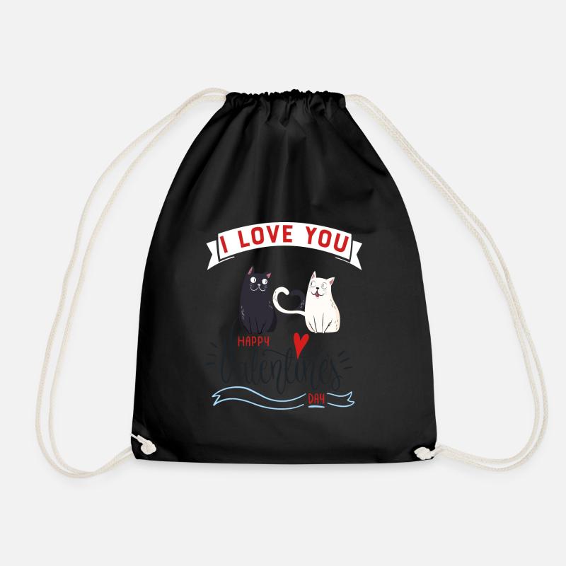 Le chat de la Saint Valentin - Sac de sport léger - noir