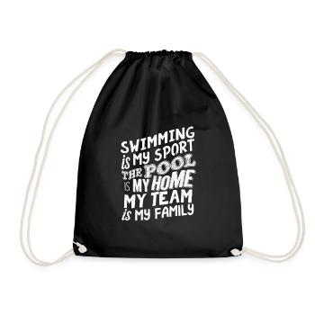 schwimmen schwimmsport - Turnbeutel - Schwarz - Vorne