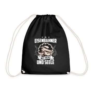 Des cheminots avec coeur et âme - Sac de sport léger - noir - Devant