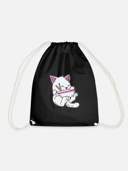 Japon Anime T-Shirt Cadeau Manga Cats Pop - Sac de sport léger - noir