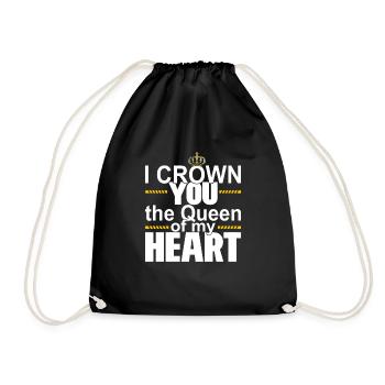 QUEEN OF MY HEART GIFT FOR VALENTINE´S DAY HIM HER - Turnbeutel - Schwarz - Vorne