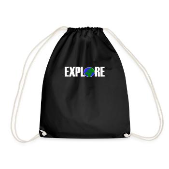 Explore World Tour Explorer Adventure Gift - Drawstring Bag - black - Front