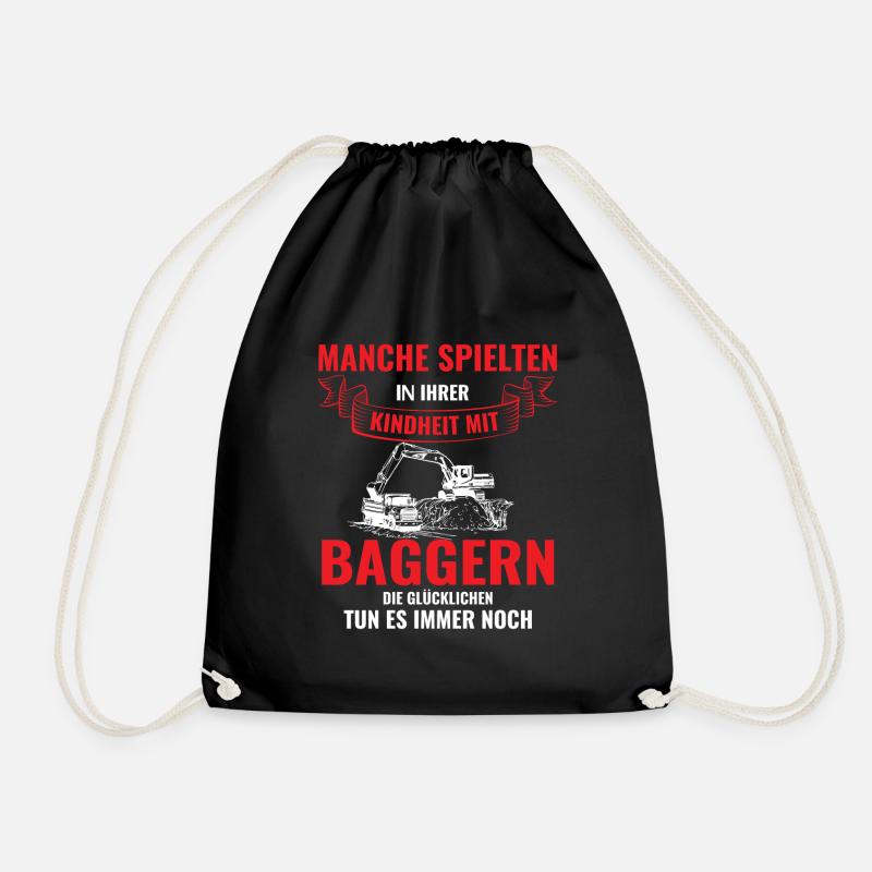Bagger Baggerfahrer Geschenk - Turnbeutel - Schwarz