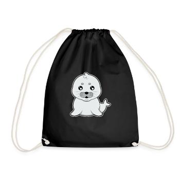 Joli petit cadeau de bande dessinée - Sac de sport léger - noir - Devant