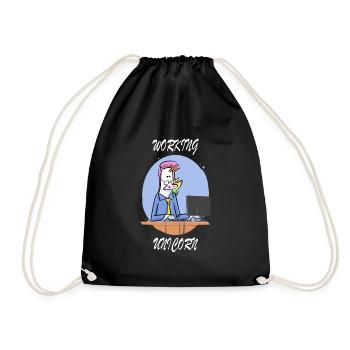 Licorne bourreau de travail - Sac de sport léger - noir - Devant